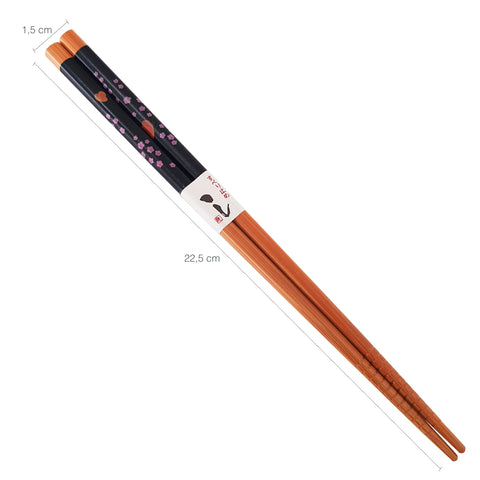 Kit 5 Pares Hashi Preto Floral Kyoto Yoi Conjunto De Palitos Japoneses Bambu Cozinha Oriental Sushi Kit 5 Pares Hashi Preto Floral Kyoto Yoi Conjunto De Palitos Japoneses Bambu Cozinha Oriental Sushi