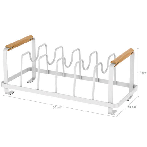 Organizador de Pratos Suporte Porta 5 Tampas de Panela Metalla Branco Aço Yoi Organizador de Pratos Suporte Porta 5 Tampas de Panela Metalla Branco Aço Yoi