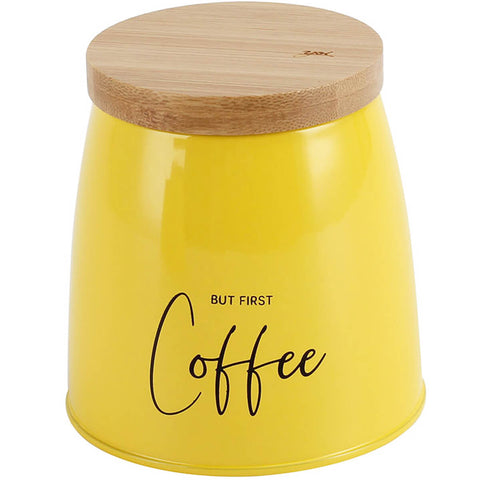 Lata Coffee Porta Condimentos 800ml Pote para Café em Aço e Bambu Sunshine Mostarda Lata Coffee Porta Condimentos 800ml Pote para Café em Aço e Bambu Sunshine Mostarda