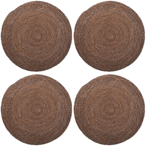 Jogo Americano 4 peças Sousplat de Fibra Natural Jogo Americano Marrom Claro Yoi Jogo Americano 4 peças Sousplat de Fibra Natural Jogo Americano Marrom Claro Yoi
