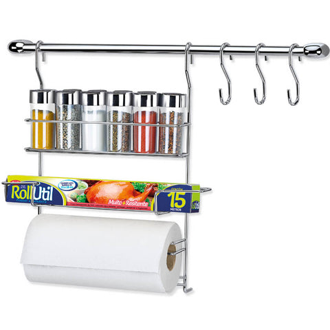 Kit Porta Temperos Cook Home Condimentos Barra Ganchos Casa Kit Porta Temperos Cook Home Condimentos Barra Ganchos Casa
