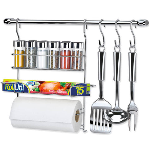 Kit Porta Temperos Cook Home Condimentos Barra Ganchos Casa Kit Porta Temperos Cook Home Condimentos Barra Ganchos Casa
