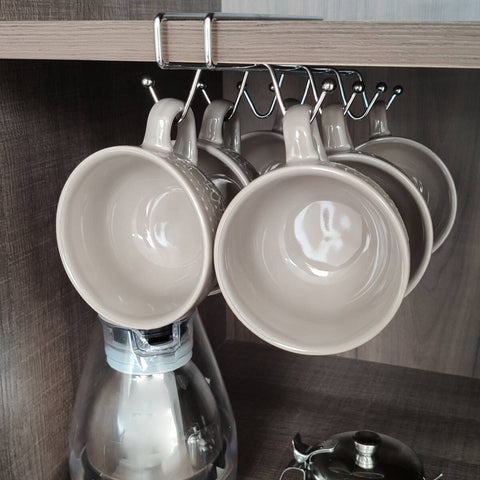 Suporte Porta 8 Xícaras Aramado Suspenso Organizador Encaixe Suporte Porta 8 Xícaras Aramado Suspenso Organizador Encaixe