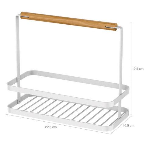 Cesto Organizador De Bancada Aço Madeira Porta Temperos Cozinha Branco Yoi Cesto Organizador De Bancada Aço Madeira Porta Temperos Cozinha Branco Yoi