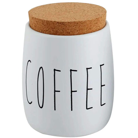 Pote para Café 850ml Lata Coffee Porta Condimentos em Metal e Cortiça OAK Yoi Branco Pote para Café 850ml Lata Coffee Porta Condimentos em Metal e Cortiça OAK Yoi Branco