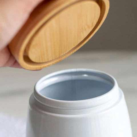 Lata Sugar Porta Condimentos 800ml Pote para Açúcar em Aço e Bambu Sunshine Branca Lata Sugar Porta Condimentos 800ml Pote para Açúcar em Aço e Bambu Sunshine Branca