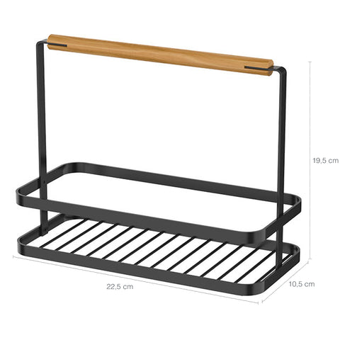 Cesto Organizador De Bancada Aço Madeira Porta Temperos Cozinha Preto Yoi Cesto Organizador De Bancada Aço Madeira Porta Temperos Cozinha Preto Yoi
