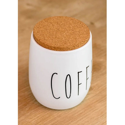 Pote para Café 850ml Lata Coffee Porta Condimentos em Metal e Cortiça OAK Yoi Branco Pote para Café 850ml Lata Coffee Porta Condimentos em Metal e Cortiça OAK Yoi Branco