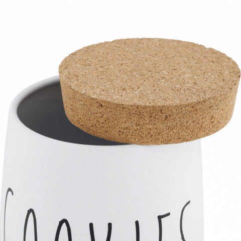 Pote para Biscoitos 850ml Lata Cookies Porta Condimentos em Metal e Cortiça OAK Yoi Branco Pote para Biscoitos 850ml Lata Cookies Porta Condimentos em Metal e Cortiça OAK Yoi Branco