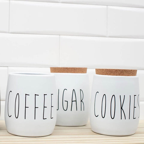 Pote para Biscoitos 850ml Lata Cookies Porta Condimentos em Metal e Cortiça OAK Yoi Branco Pote para Biscoitos 850ml Lata Cookies Porta Condimentos em Metal e Cortiça OAK Yoi Branco