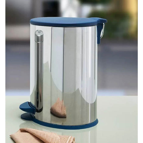 Lixeira Aço Inox com Pedal para Banheiro 12L com Balde Interno Removível Martinazzo Azul Marinho Lixeira Aço Inox com Pedal para Banheiro 12L com Balde Interno Removível Martinazzo Azul Marinho