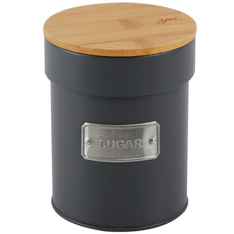 Lata Porta Condimentos Sugar Yoi Pote para Açúcar com Tampa de Bambu Hermética Chumbo Lata Porta Condimentos Sugar Yoi Pote para Açúcar com Tampa de Bambu Hermética Chumbo
