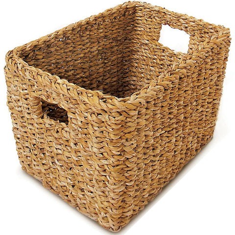 Cesto de Palha Decorativo Retangular 28x22x20cm Cesto Organizador Tyft Yoi Marrom Cesto de Palha Decorativo Retangular 28x22x20cm Cesto Organizador Tyft Yoi Marrom