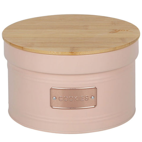 Pote para Biscoitos em Metal com Tampa de Bambu 3,50L Lata Cookies Porta Condimentos Rosa Pote para Biscoitos em Metal com Tampa de Bambu 3,50L Lata Cookies Porta Condimentos Rosa