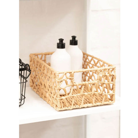 Cesto Organizador Papiro Retangular com Alças Laterais 31x21x13cm Yoi em Fibra Natural Cesto Organizador Papiro Retangular com Alças Laterais 31x21x13cm Yoi em Fibra Natural