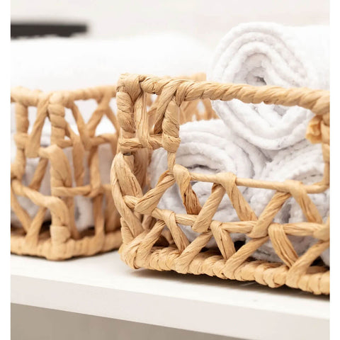 Cesto Organizador Papiro Retangular com Alças Laterais 31x21x13cm Yoi em Fibra Natural Cesto Organizador Papiro Retangular com Alças Laterais 31x21x13cm Yoi em Fibra Natural