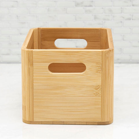 Caixa Porta Sorvete de Bambu com Alças Laterais 19x14x12cmTyft Yoi Marrom Claro Caixa Porta Sorvete de Bambu com Alças Laterais 19x14x12cmTyft Yoi Marrom Claro