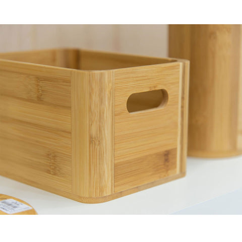 Caixa Porta Sorvete de Bambu com Alças Laterais 19x14x12cmTyft Yoi Marrom Claro Caixa Porta Sorvete de Bambu com Alças Laterais 19x14x12cmTyft Yoi Marrom Claro