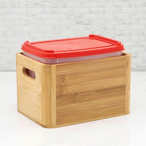 Caixa Porta Sorvete de Bambu com Alças Laterais 19x14x12cmTyft Yoi Marrom Claro Caixa Porta Sorvete de Bambu com Alças Laterais 19x14x12cmTyft Yoi Marrom Claro