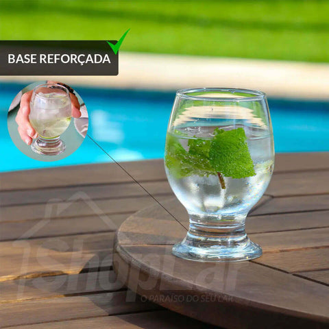 Conjunto de 24 Taças Paulista de Vidro 250ml para Água Suco e Vinho Nadir Figueiredo 24 Peças Conjunto de 24 Taças Paulista de Vidro 250ml para Água Suco e Vinho Nadir Figueiredo 24 Peças