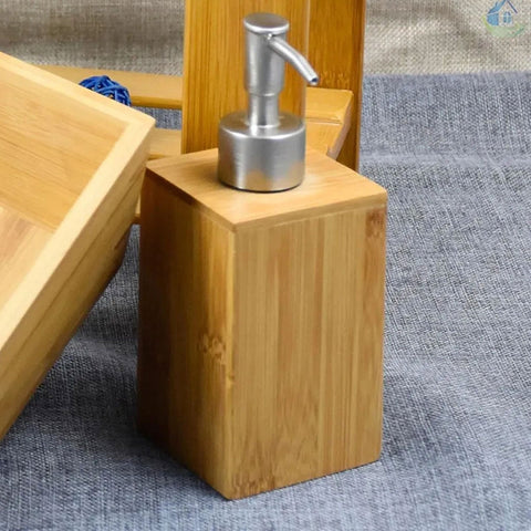 Porta Sabonete Líquido 300ml com Ampola Interna Dispenser Sabão Líquido Yoi Bambu Natural Porta Sabonete Líquido 300ml com Ampola Interna Dispenser Sabão Líquido Yoi Bambu Natural