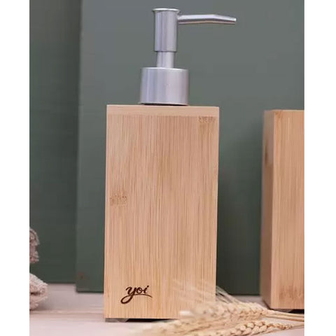Porta Sabonete Líquido 300ml com Ampola Interna Dispenser Sabão Líquido Yoi Bambu Natural Porta Sabonete Líquido 300ml com Ampola Interna Dispenser Sabão Líquido Yoi Bambu Natural
