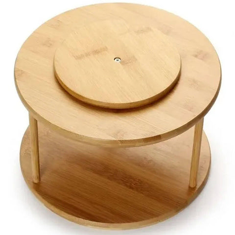 Suporte Organizador Giratório de Mesa  2 Andares 26x17,4cm em Bambu Yoi Suporte Organizador Giratório de Mesa  2 Andares 26x17,4cm em Bambu Yoi