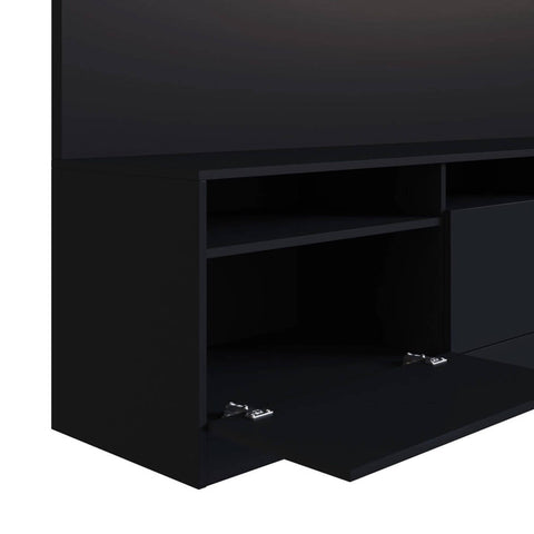 Estante Home Rack com Painel para TV 180cm com 3 Portas e Prateleira ProDecor Preto Estante Home Rack com Painel para TV 180cm com 3 Portas e Prateleira ProDecor Preto