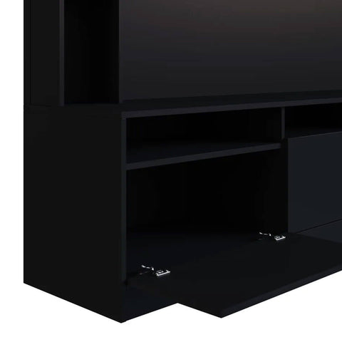 Estante Home e Painel para TV 146cm com 7 nichos e 3 Portas Basculantes ProDecor Preto Estante Home e Painel para TV 146cm com 7 nichos e 3 Portas Basculantes ProDecor Preto