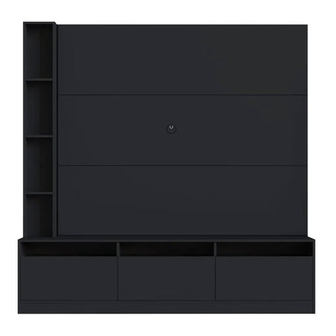 Estante Home e Painel para TV 146cm com 7 nichos e 3 Portas Basculantes ProDecor Preto Estante Home e Painel para TV 146cm com 7 nichos e 3 Portas Basculantes ProDecor Preto