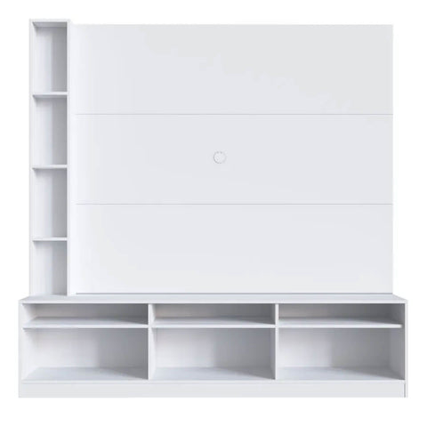 Estante Home e Painel para TV 146cm com 7 nichos e 3 Portas Basculantes ProDecor Branco Estante Home e Painel para TV 146cm com 7 nichos e 3 Portas Basculantes ProDecor Branco