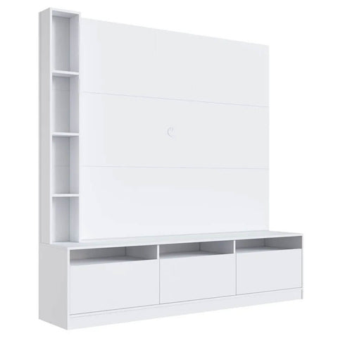 Estante Home Painel para TV 180cm com 7 Nichos e 3 Portas Basculantes ProDecor Branco Estante Home Painel para TV 180cm com 7 Nichos e 3 Portas Basculantes ProDecor Branco