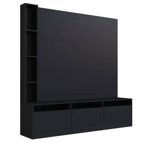 Estante Home e Painel para TV 180cm com 7 nichos e 3 Portas Basculantes ProDecor Preto Estante Home e Painel para TV 180cm com 7 nichos e 3 Portas Basculantes ProDecor Preto