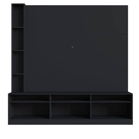 Estante Home e Painel para TV 180cm com 7 nichos e 3 Portas Basculantes ProDecor Preto Estante Home e Painel para TV 180cm com 7 nichos e 3 Portas Basculantes ProDecor Preto