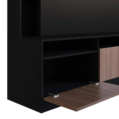 Estante Home e Painel para TV 180cm com 7 nichos e 3 Portas ProDecor Preto Montana Estante Home e Painel para TV 180cm com 7 nichos e 3 Portas ProDecor Preto Montana