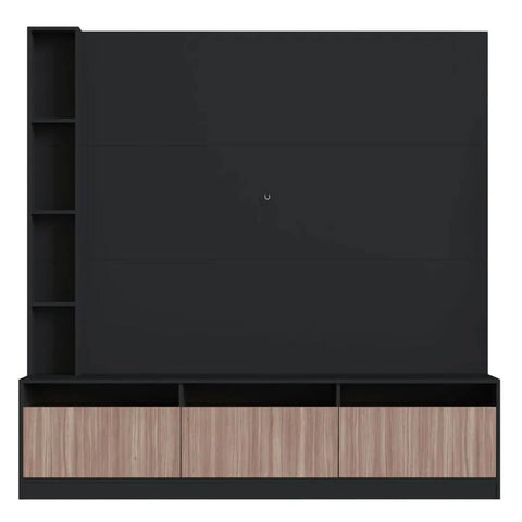 Estante Home e Painel para TV 180cm com 7 nichos e 3 Portas ProDecor Preto Montana Estante Home e Painel para TV 180cm com 7 nichos e 3 Portas ProDecor Preto Montana
