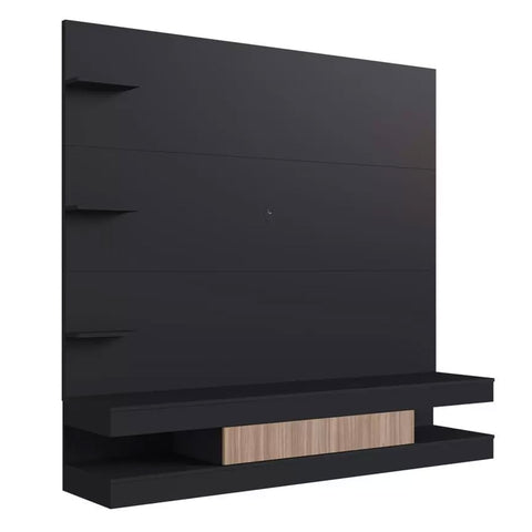 Estante Painel para Tv com Prateleiras e Gavetas Home Prodecor Madeira Preto Estante Painel para Tv com Prateleiras e Gavetas Home Prodecor Madeira Preto