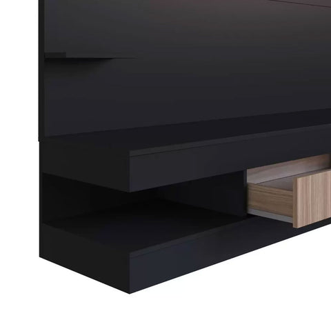 Estante Painel para Tv com Prateleiras e Gavetas Home Prodecor Madeira Preto Estante Painel para Tv com Prateleiras e Gavetas Home Prodecor Madeira Preto