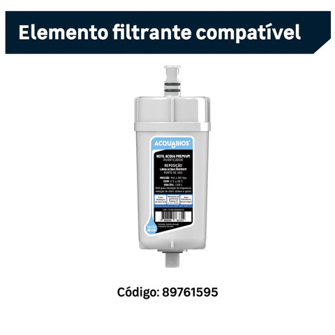 Filtro de Água de Parede Premium Single Equation Acquabios em Polipropileno Branco Filtro de Água de Parede Premium Single Equation Acquabios em Polipropileno Branco