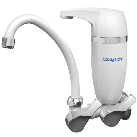 Filtro de Água com Torneira e Volantes Duplos Acquabios Premium Branco e Cromado Filtro de Água com Torneira e Volantes Duplos Acquabios Premium Branco e Cromado