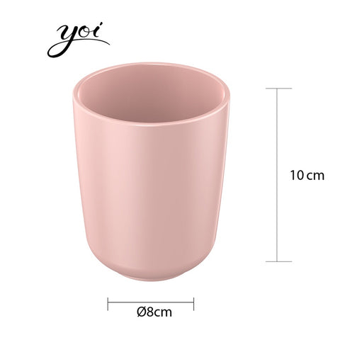 Porta Escova de Dente Cerâmica Esmalte 8cm Rosa Osaka Yoi para Bancada de Banheiro Porta Escova de Dente Cerâmica Esmalte 8cm Rosa Osaka Yoi para Bancada de Banheiro