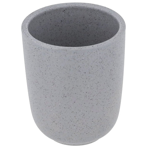 Porta Escova de Dente Cerâmica Osaka Yoi Cinza 8cm para Bancada de Banheiro Porta Escova de Dente Cerâmica Osaka Yoi Cinza 8cm para Bancada de Banheiro