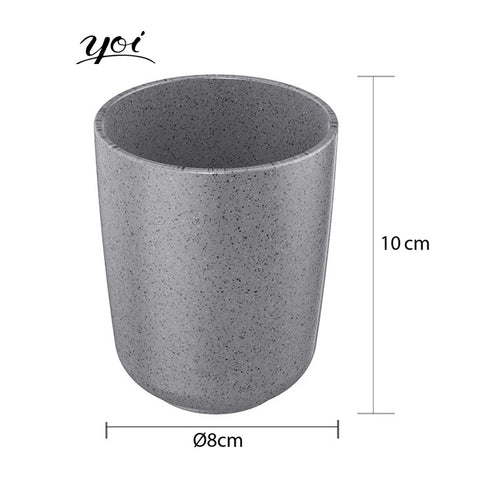 Porta Escova de Dente Cerâmica Osaka Yoi Cinza 8cm para Bancada de Banheiro Porta Escova de Dente Cerâmica Osaka Yoi Cinza 8cm para Bancada de Banheiro