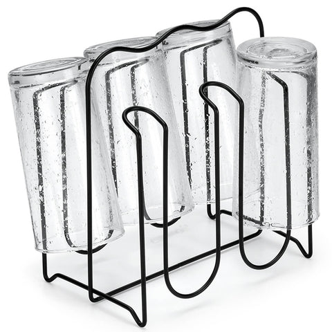 Suporte Porta 6 Copos Organizador Escorredor de Bancada Mesa Preto Black Arthi Suporte Porta 6 Copos Organizador Escorredor de Bancada Mesa Preto Black Arthi