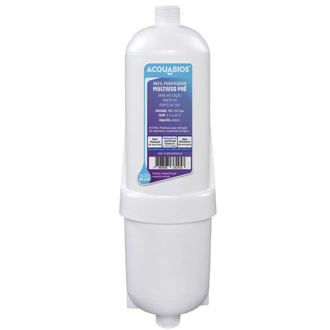 Refil para Filtro Purificador de Água Multiuso Bebedouro Industrial Pré Acquabios Branco Refil para Filtro Purificador de Água Multiuso Bebedouro Industrial Pré Acquabios Branco
