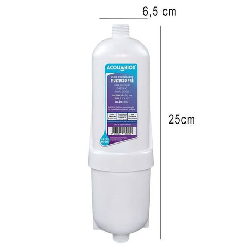 Refil para Filtro Purificador de Água Multiuso Bebedouro Industrial Pré Acquabios Branco Refil para Filtro Purificador de Água Multiuso Bebedouro Industrial Pré Acquabios Branco