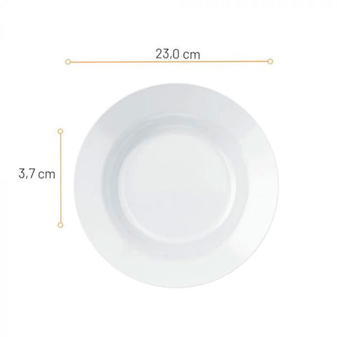 Jogo de 6 Pratos Fundos 23cm Menu Duralex Nadir Opaline Vidro Temperado Brancos Jogo de 6 Pratos Fundos 23cm Menu Duralex Nadir Opaline Vidro Temperado Brancos