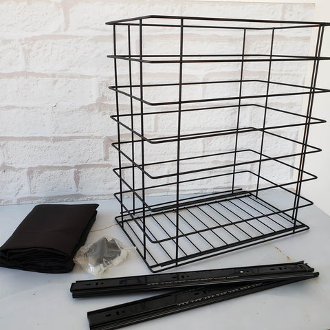 Tulha Aramada com Corrediça Deslizante e Saco de Tecido Preto Para Móvel Armário Roupa Tulha Aramada com Corrediça Deslizante e Saco de Tecido Preto Para Móvel Armário Roupa