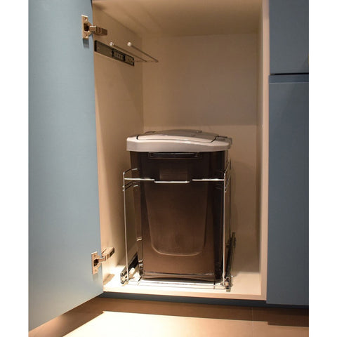 Lixeira Aramada em Aço Inox Preta com Corrediça Deslizante 15 Litros para Armário Masutti Lixeira Aramada em Aço Inox Preta com Corrediça Deslizante 15 Litros para Armário Masutti