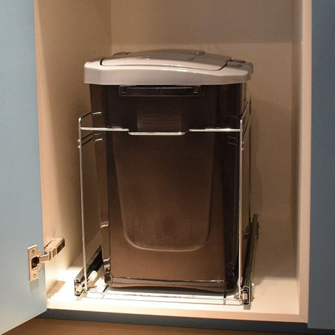 Lixeira Aramada em Aço Inox Preta com Corrediça Deslizante 15 Litros para Armário Masutti Lixeira Aramada em Aço Inox Preta com Corrediça Deslizante 15 Litros para Armário Masutti